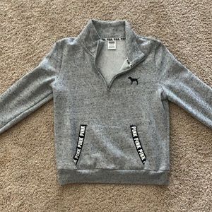 pink zip up sweatshirt